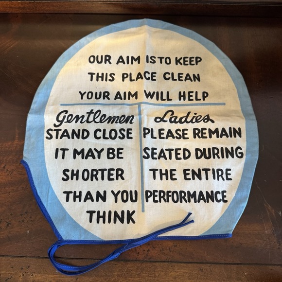 Vintage 1950's Toilet Seat Cover Goodbye Cruel World Bathroom Humor Novelty Gag - Picture 2 of 4